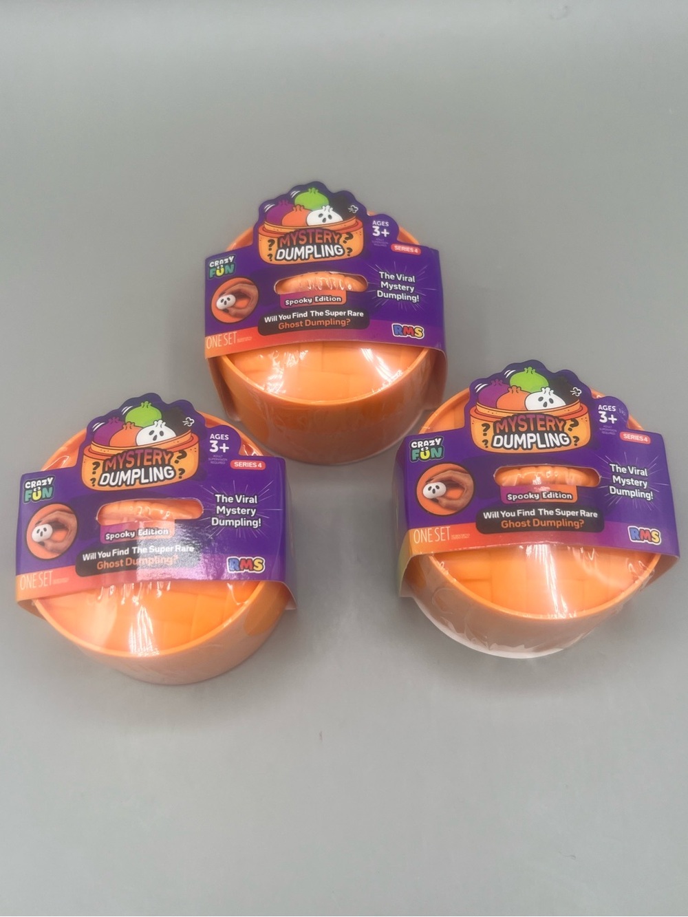 RMS Crazy Fun SPOOKY EDITION Mini Mystery Dumplings Squishies 3 Pack SEALED👻🎃